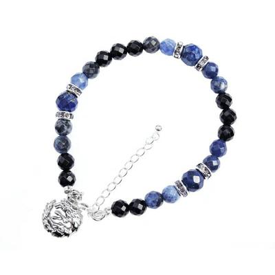 WOLFMAN Серебряный браслет-аксессуар Унисекс Лазурит Оникс Содалит (WOLFMAN BRS) Б.Р.С.