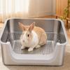 Stainless Steel Pet Toilet with Mesh Floor Safe for Rabbits