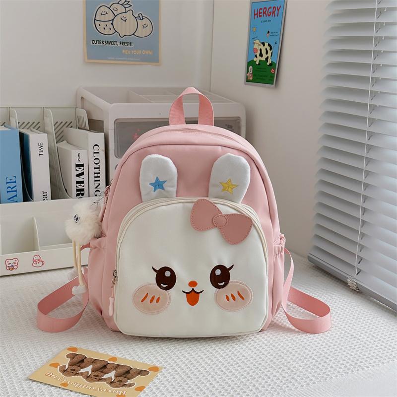 Детский школьный рюкзак для детского сада с изображением девочки-кролика