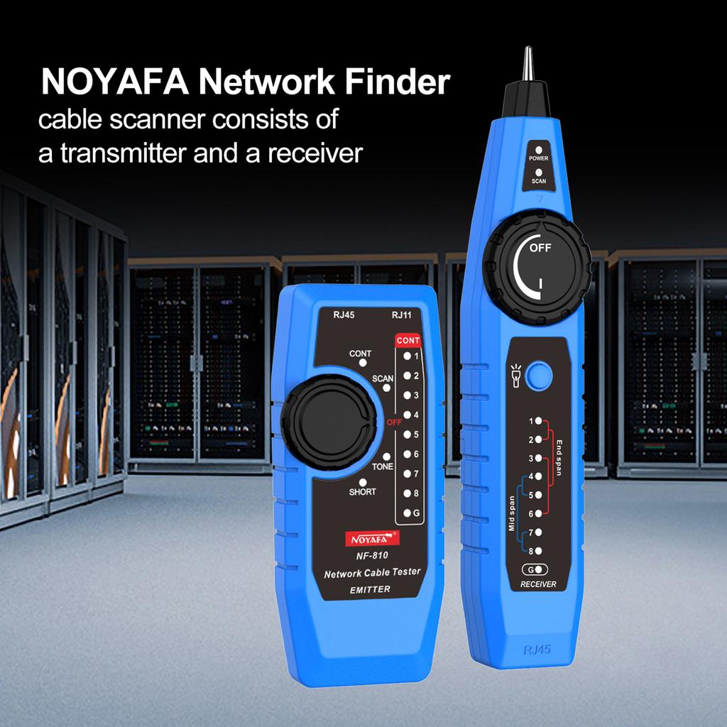 NOYAFA NF 810 Network Cable Tester Kit for RJ11 RJ45 CAT5 CAT6 LAN Cable Multi Function Wire Tracker Wiremap PoE TEL