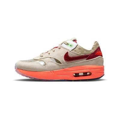 CLOT x Air Max 1 PS Kiss of Death 2021 Детские кроссовки Бежевая сетка Глубокий красный DH2493-100