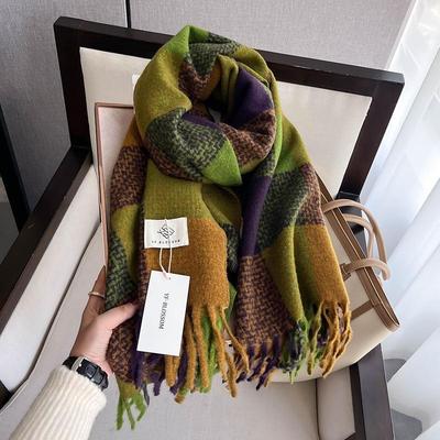 Мягкий шарф Зимний кашемировый шарф Женский теплый кашемировый шарф-одеяло Женская шаль Толстый квадратный шарф