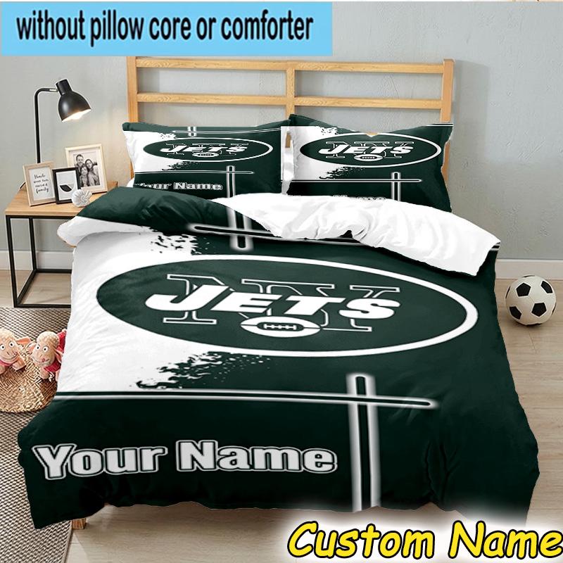 3pcs Custom Name Jets Helmet Bedding Set Includes 1 Duvet Cover & 2 Pillowcases for All Seasons Dormitory Home Decor Christmas gifts