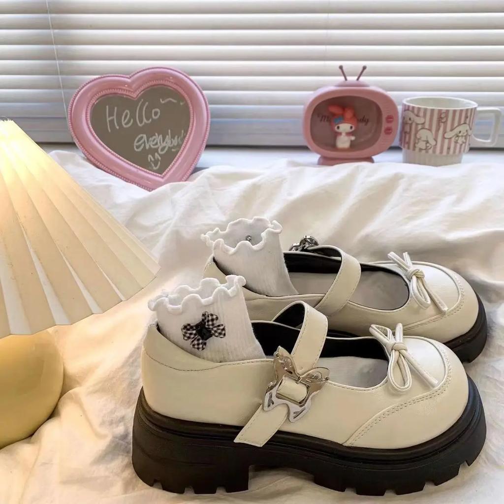 Модные туфли-лодочки в японском стиле Лолита для женщин, женская обувь с бантом, круглый носок, платформа, средний каблук, готические Мэри Джейн, стильные, новейшие, 39