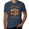 I Was A Cat In A Previous Life Tshirt Basic Plain Short Sleeve Crew Neck Tee