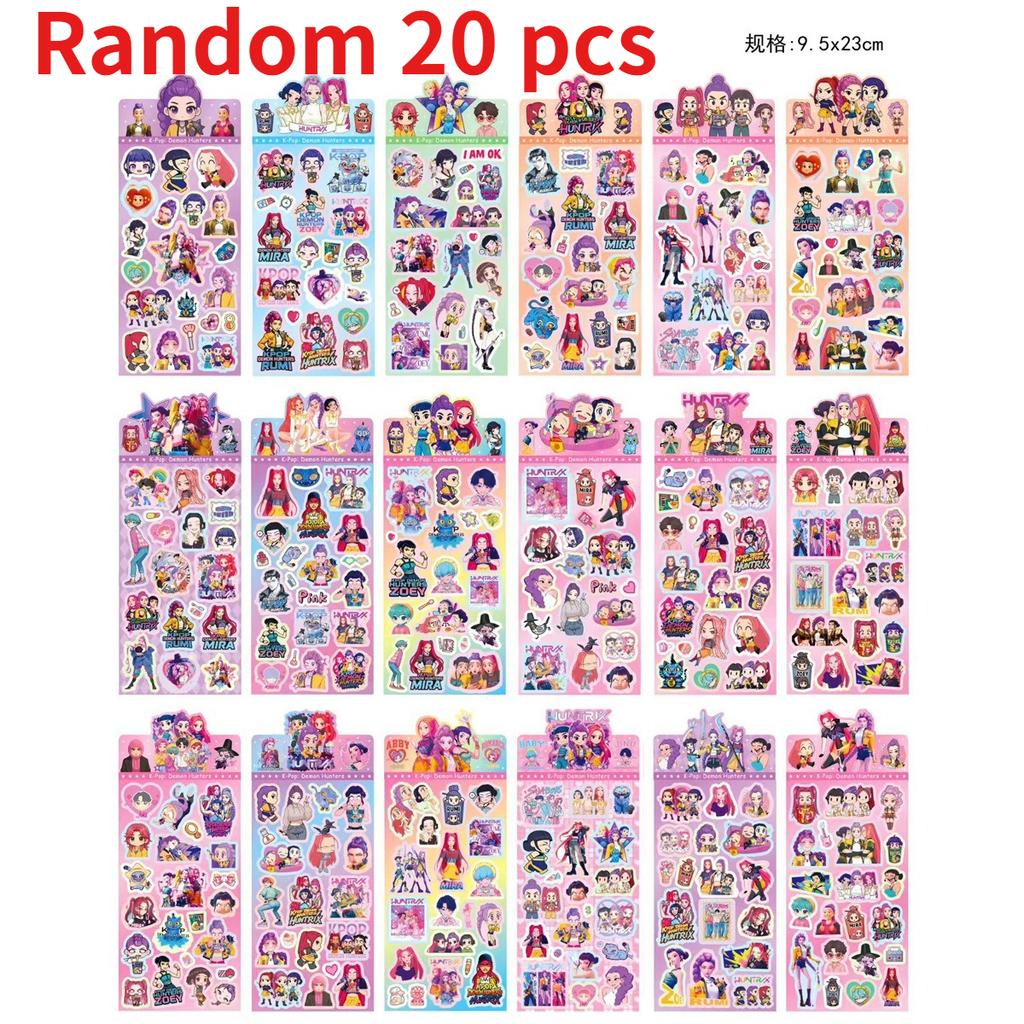 20pcs K-Pop Demon Hunters Laser Stickers Anime &Cartoon Style,Cute & Creative Stickers for School Supplies and Home Decoration