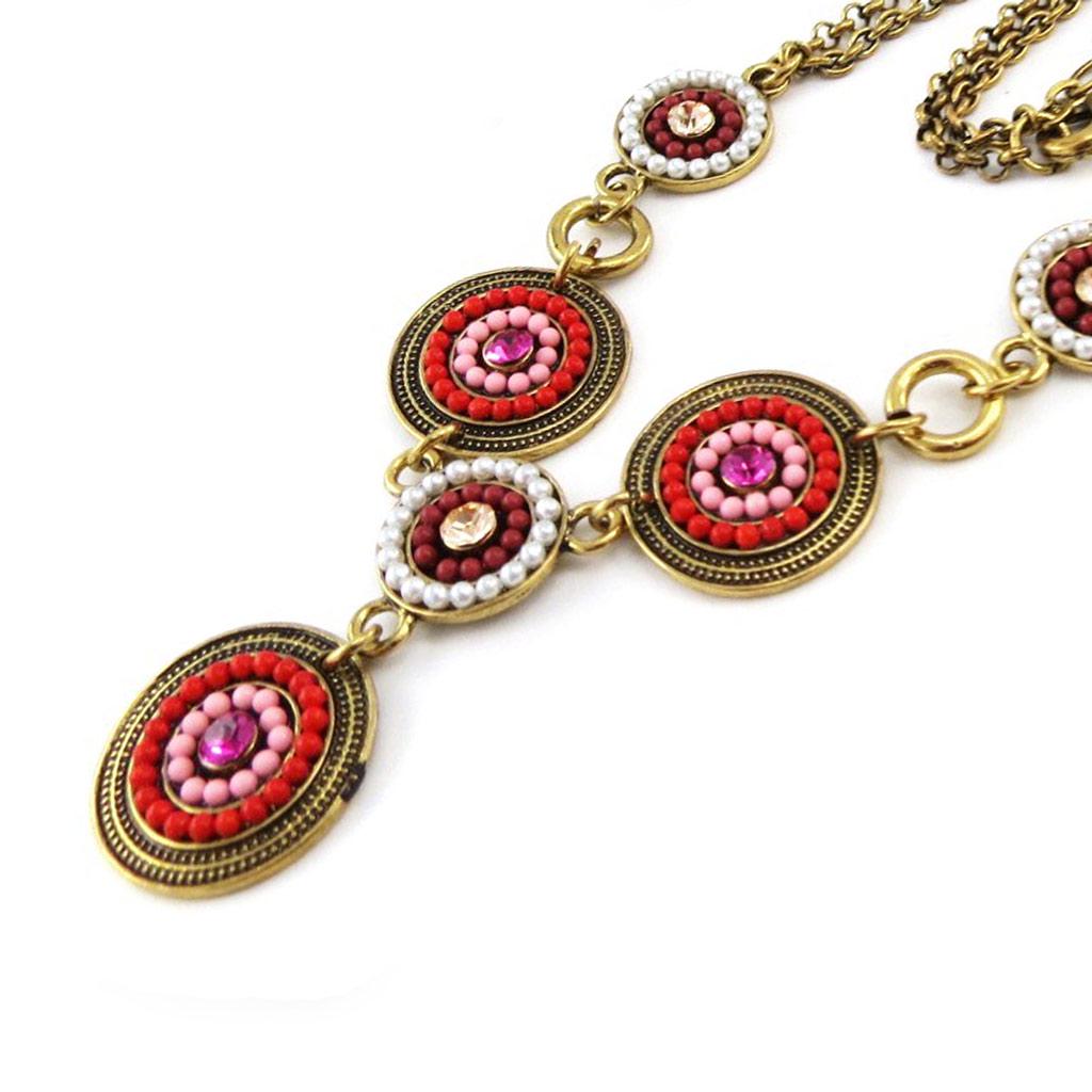 Les Trésors De Lily [J1178] - Золотисто-красное дизайнерское колье «Алтай»