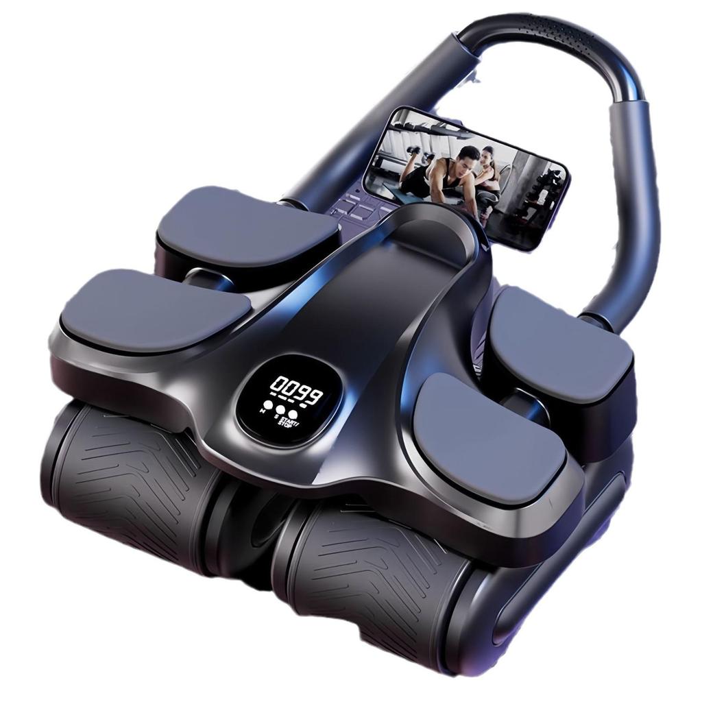 Automatic Rebound Ab Roller: Four-Wheel Abdominal Trainer for Home Slimming and Muscle Exercise