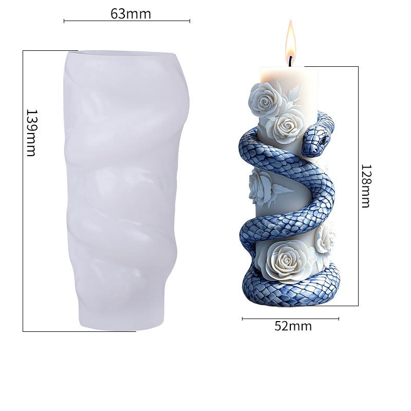 Силиконовая форма для ароматерапевтической свечи в форме змеи, сделай сам, для диффузного гипса, подарок на Хэллоуин, силиконовая форма, праздничный подарок