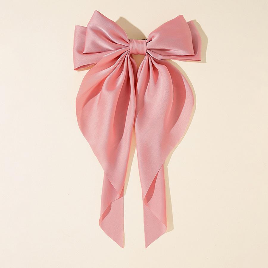 Silky Satin Hair Bows Big Hair Bows for Women Hair Ribbons Long Tail Big Bows Hairpin Spring Clips Hair Accessories for women