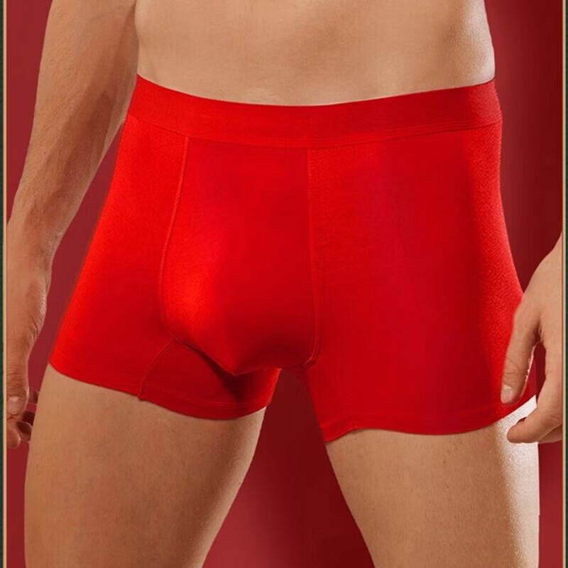 Men's Lucky Red Cotton Boxer Briefs - 4 Pack