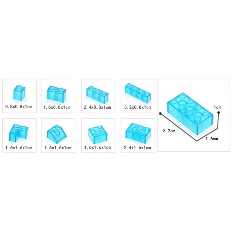 Non-Toxic Transparent White Building Blocks Thick Figures Bricks Educational Creative Size Fit Other Brand Plastic Diy Toys Accessorie