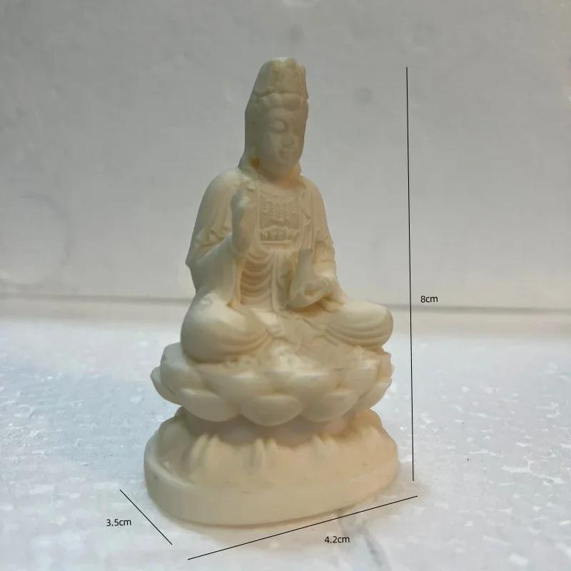 Слоновая кость статуэтка Будды Авалокитешвары Автомобильные аксессуары Храмовое жертвоприношение Украшение гостиной Привлечение богатства Фэншуй