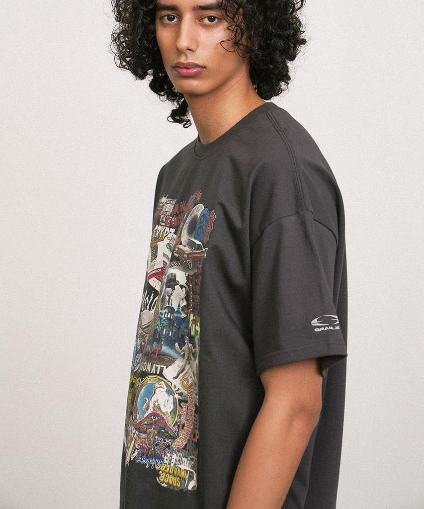 GRAILZ Collage T-Shirts [Charcoal]