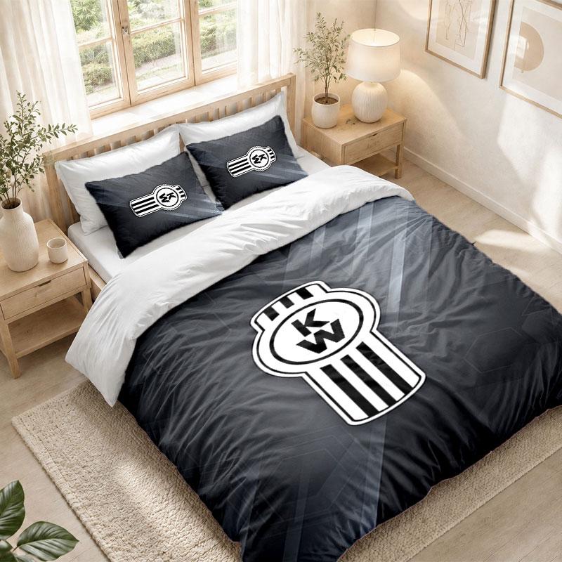 Bedding Set 1 Duvet Cover 2 Pillowcases Kenworth Print Bedroom Home Decoration