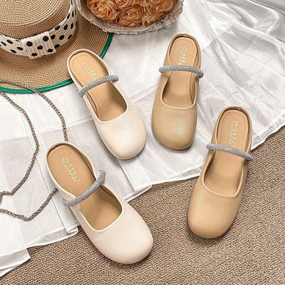 2025 весна и лето новые без каблука ленивые интернет-знаменитости фея ветер мешок голова полутапочки женская одежда muller женские одиночные туфли