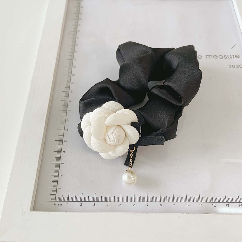 Аксессуары Жемчужная Ткань Девочки Женщины Камелия Резинки для Волос Повязки на Голову Эластичная Резинка для Волос Круг для Волос