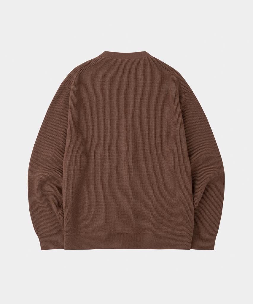 LETTERCOMO Essential V-Neck Cardigan Knit Brown