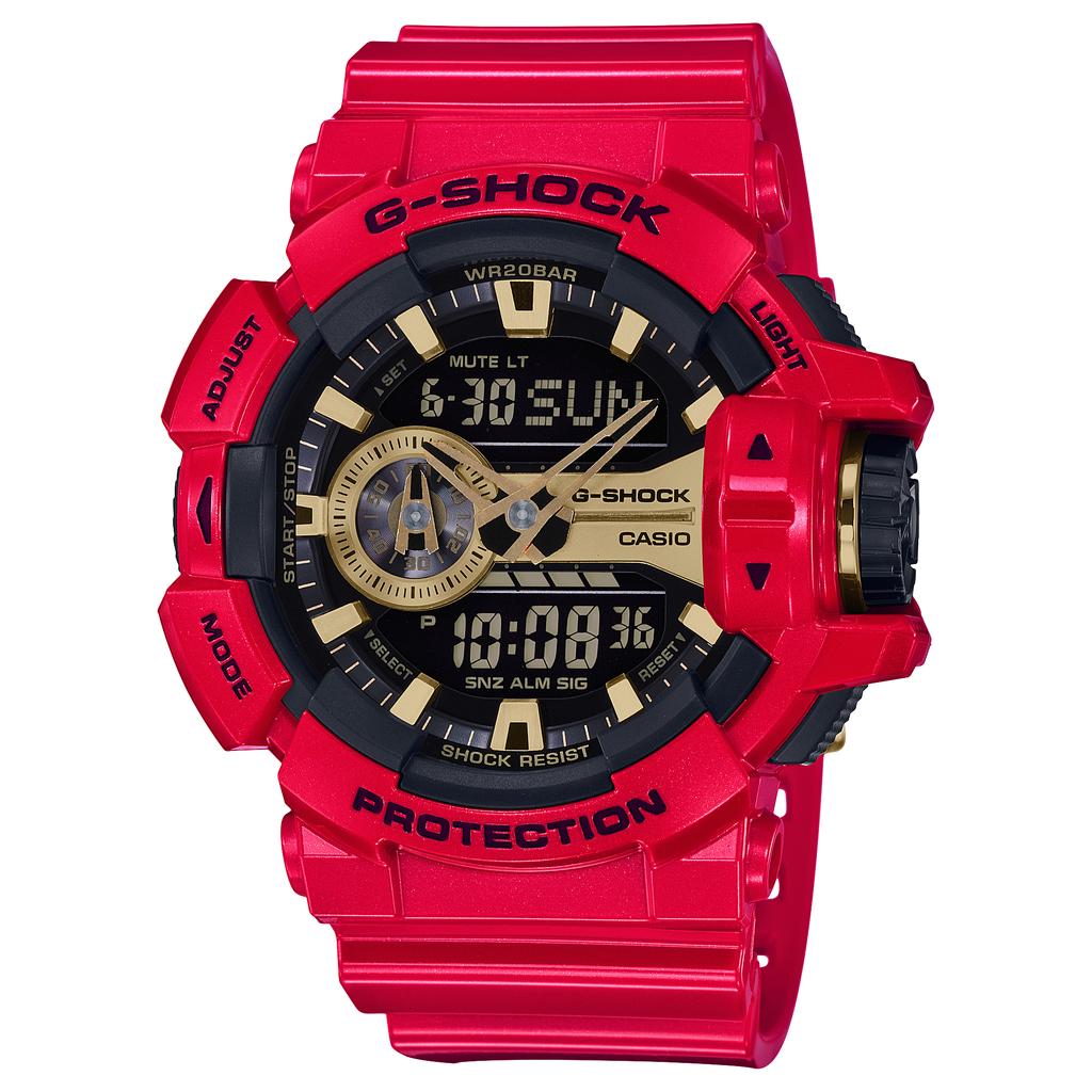 Casio Мужские кварцевые часы GA-400CX-4A из смолы, водонепроницаемые 200 м, ударопрочные, цифровые