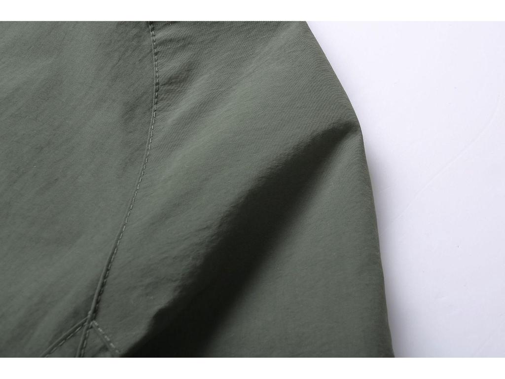 Мужская ветровка средней длины - Весна/Осень, Легкая, Повседневная для улицы, С несколькими карманами, Большого размера