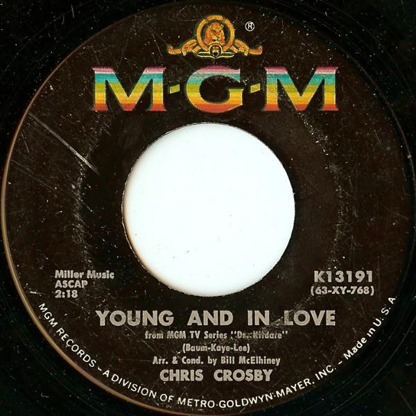 7inch Record CHRIS CROSBY - Young And In Love K13191 MGM Records 1963 US Soul/Funk Used