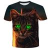 Летний топ с круглым вырезом и принтом 3D Cat, модные повседневные футболки с короткими рукавами для мужчин