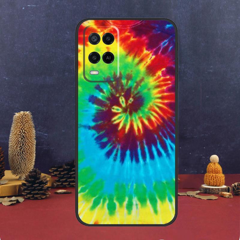 Trippy Tie Dye Hippie Art Case For OPPO A54 A74 A94 A98 A78 A79 A16 A76 A96 A5 A9 A17 A77 A15 A52 A72 A53 A57S Cover
