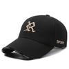 Spring Embroidered Three-dimensional R-letter Caps for Young Men and Women Simple and Versatile Hard-top Curved Brim Baseball Caps