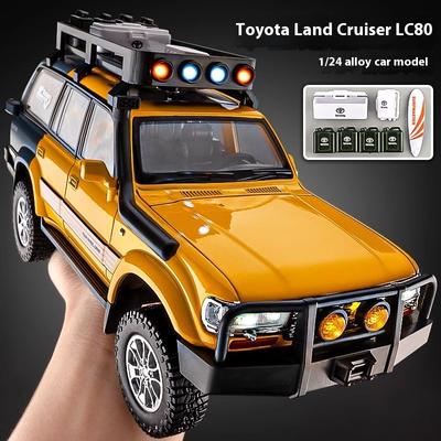 Новый 1:24 Toyota Land Cruiser внедорожник литой сплав модель звук и свет инерционная игрушка декоративные модные украшения для друга подарок