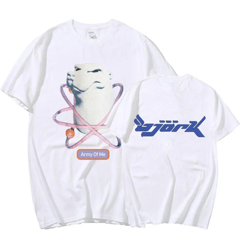 90-е Певица Бьорк Army of Me Медведь Музыкальный Альбом Футболка Мода Повседневная Футболка с Коротким Рукавом Мужская Женская Хип-Хоп Оверсайз Мужская Футболка