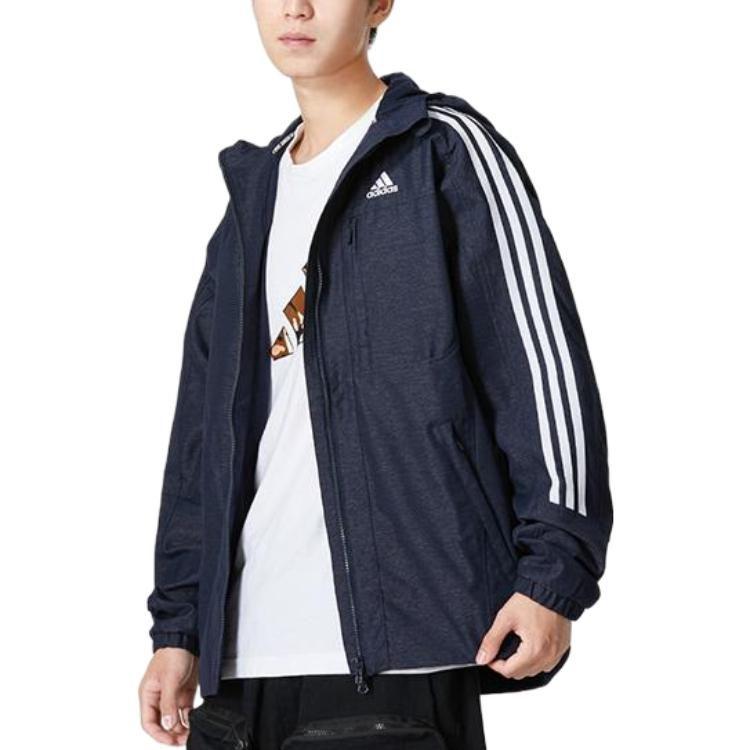 adidas Куртки Мужские Темно-синие С капюшоном Умеренно-мягкие Shell HM2721