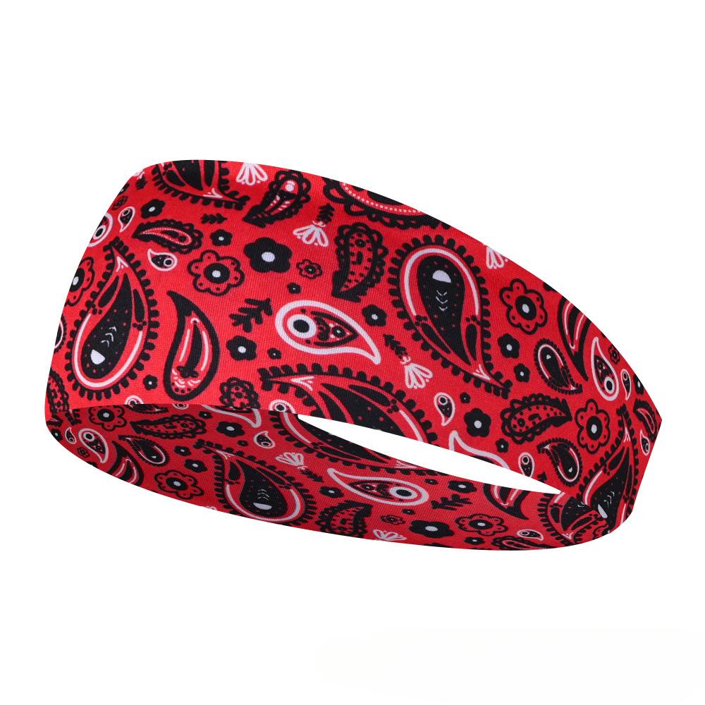 Sports Headband Men Women Printed Wide Sports Sweatband Stretch Elastic Fitness Gym Running Tennis Headwrap Yoga Hair Bands 1pc