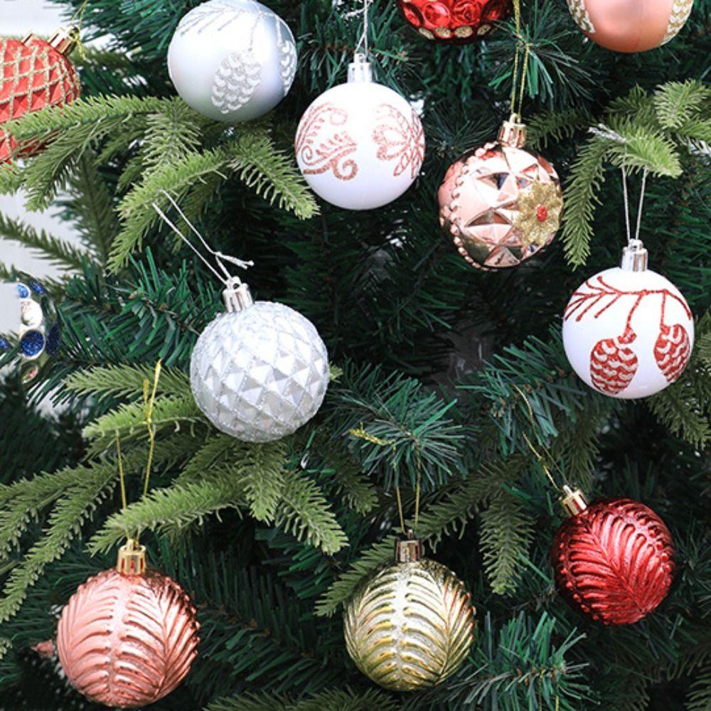8 шт. поделки 6 см Рождественский шар нежный креативный кулон на рождественскую елку окрашенный водонепроницаемый подвесной орнамент Новый год