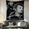 Johnny Hallyday Best Live Performances Tapestry Wallmounted Fashion Print Home Decor Background Wall Hanging Cloth Christmas Gift