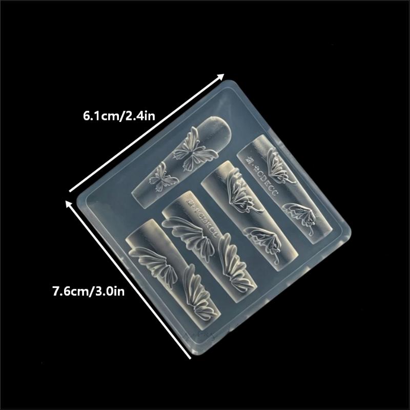 Creative Crystal Nail Art Mold for 3D Flower Butterfly Designs Perfect for Home Manicures
