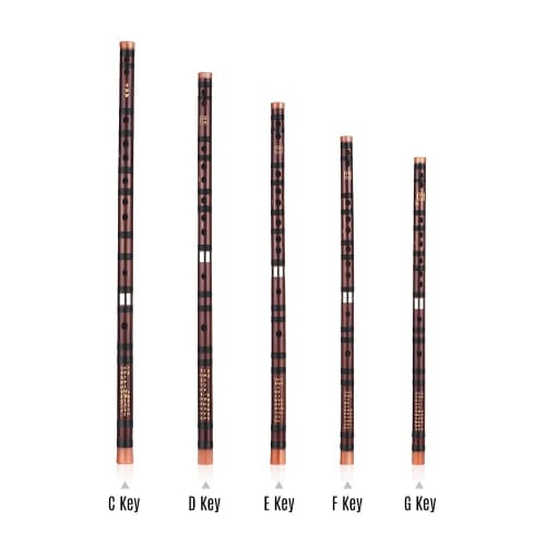 Shakuhachi, Benkeg D Chinese Traditional Instrument Dizi Bitter Bamboo Flute and Chinese Knot for Beginners