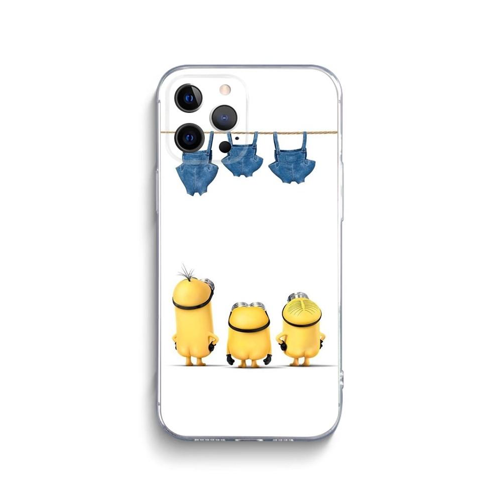 Чехол для телефона M-MinionsS-S Банановый для iPhone 15,14,13,12,11 Plus,Pro,Max,XR,XS,X,7,8 Plus,SE,Mini Прозрачный Силиконовый Мягкий