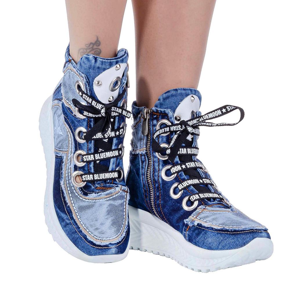 Джинсовые сапоги Обувь / Женские спортивные сапоги ручной работы / Женские пикантные сапоги, Сапоги на каблуке, Спортивные высокие сапоги Обувь / Джинсовая обувь / Подарок на день рождения