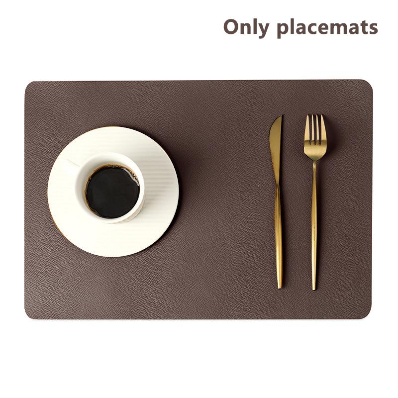 Double-Layer Leather Table Mat Nordic Heat-Proof Placemat Insulation Waterproof Oil-Proof Table Mats For Home Hotel Decoration
