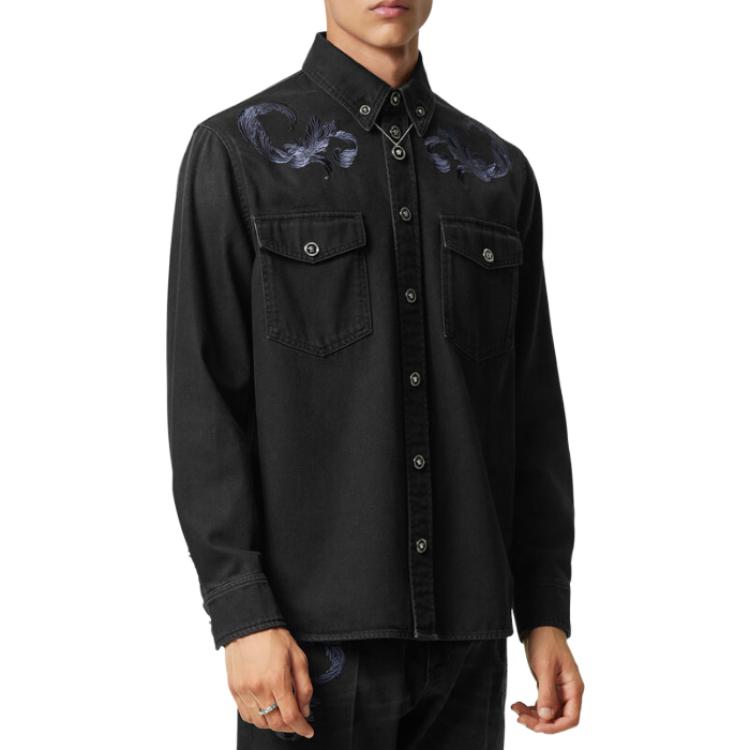 VERSACE Denim Jacket Men's Black 1013915-1A09784-1D510