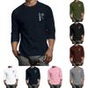 Мужская повседневная и модная футболка с принтованным воротником и рукавами три четверти
