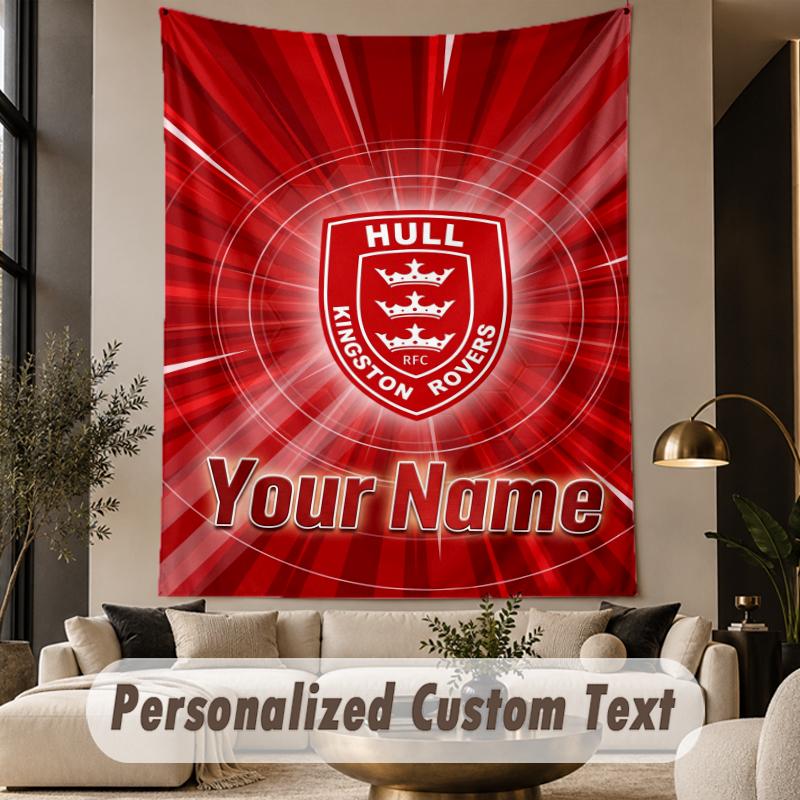 Custom Text Tapestry Hull KR Print Wall Tapestry Indoor Living Room Wall Decor
