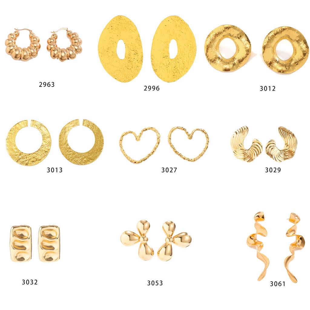 Exaggerated French Disc Metal Earrings, Simple and Irregular Texture Stud Earrings Are Niche