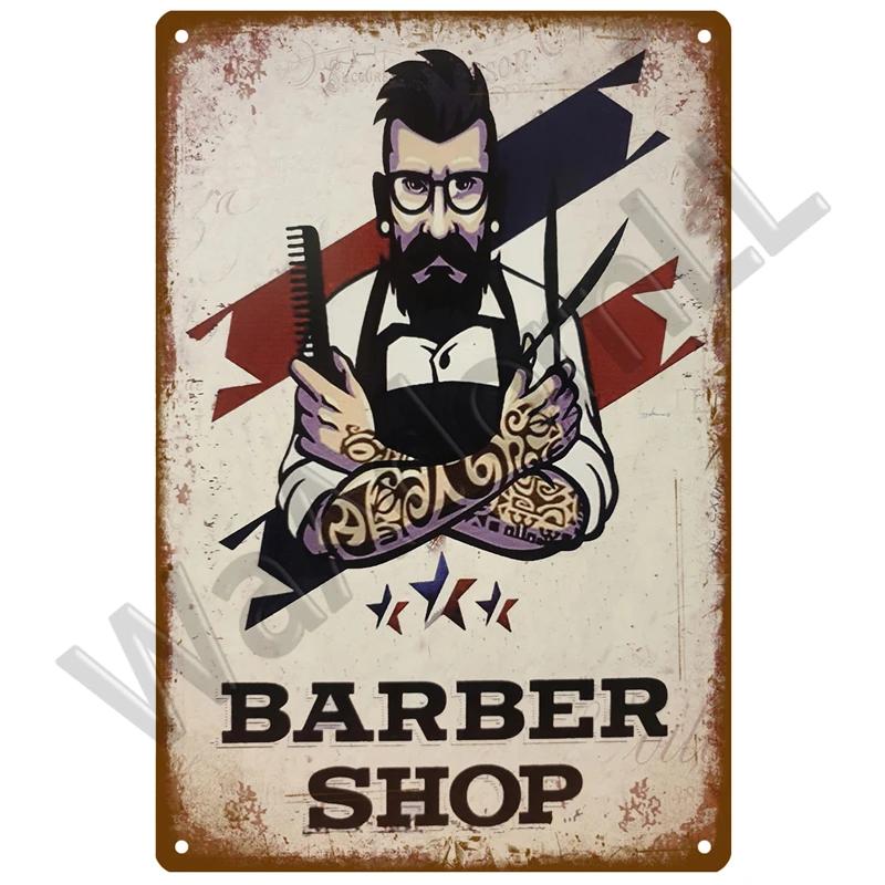 Парикмахерская Ретро Паб Бар украшения жестяная вывеска потертый шик домашний декор доска металлическая вывеска настенный постер винтажный декор искусство винтаж