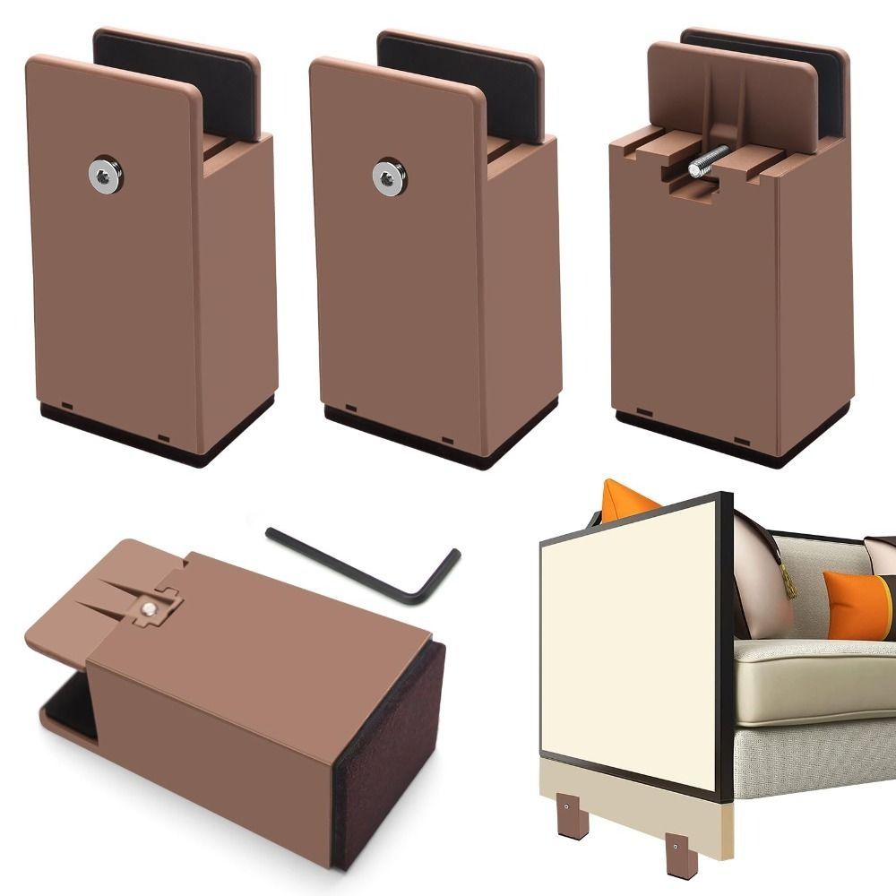 Splint-type Chair Feet Riser Moisture-proof Base Bed Leg Mat  for 10-37 MM Wide Square Furniture