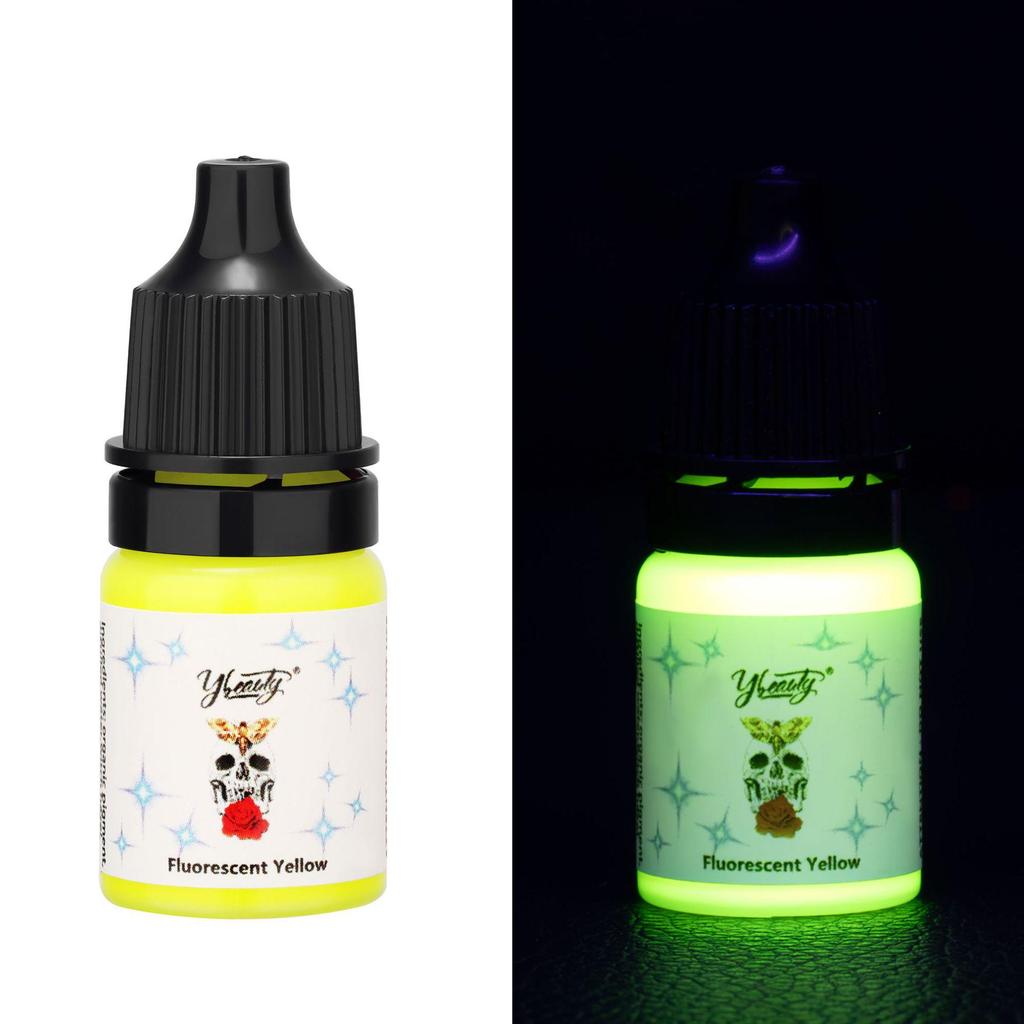 Флуоресцентные чернила для татуировок Набор из восьми цветов: Светящийся пигмент для макияжа для практики татуировки