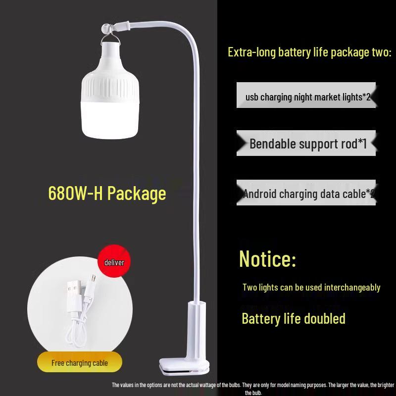 Сверхяркий портативный светодиодный светильник для торговой палатки с клипсой-подставкой для использования на открытом воздухе