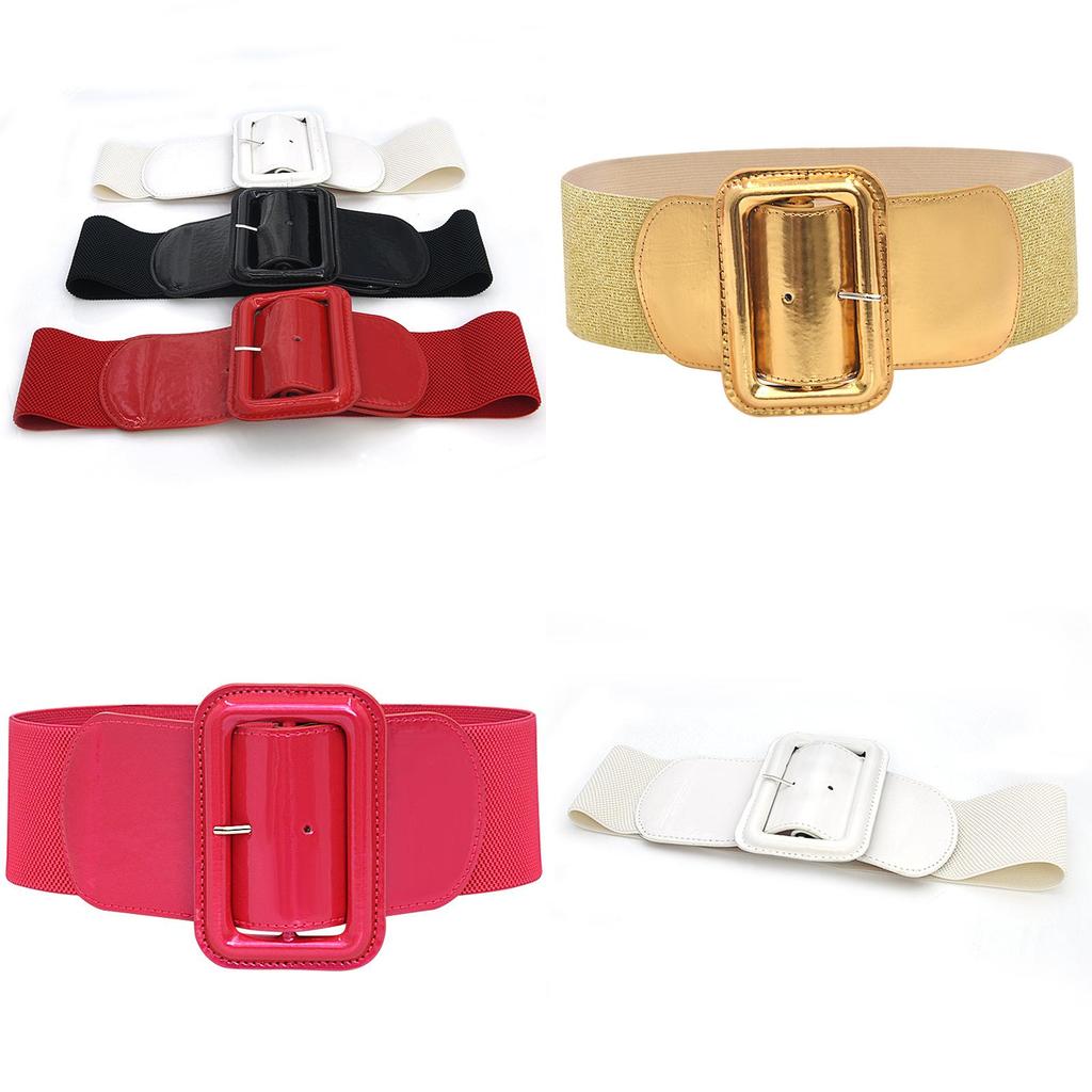 Stylish Red Elastic Waist Belt For Puffer Jackets And Coats With Chic Wide Design
