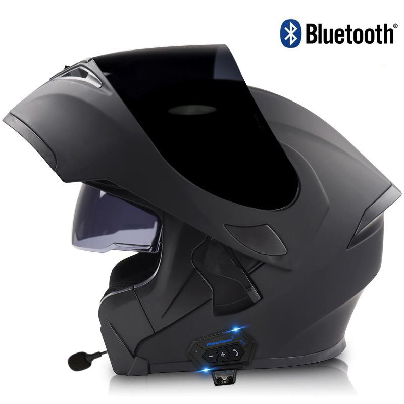 Electric vehicle helmet for men and women with Bluetooth, dual visors, winter helmet, motorcycle racing helmet, all-season full-face safety helmet
