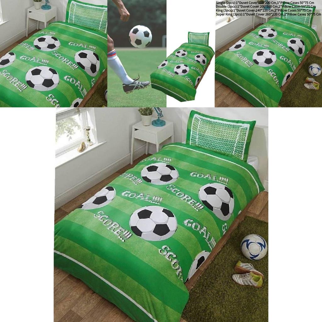 Soccer Style Bedding Set With Reactive Dye Printing For Home Bedroom Decor And Gift